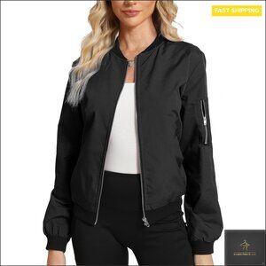 Lightweight Bomber Jacket Windbreaker with Pockets S-XXL